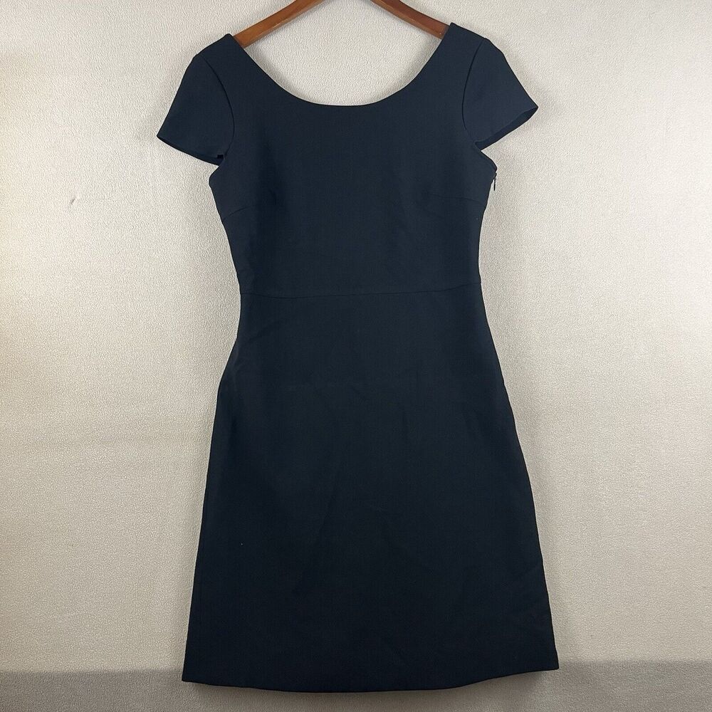 Diane Von Furstenberg Mini Dress Sz 4 Black Monica‎ Back Pleated Short Sleeve